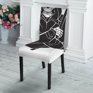 Lacrosse Skull Print Dining Chair Slipcover