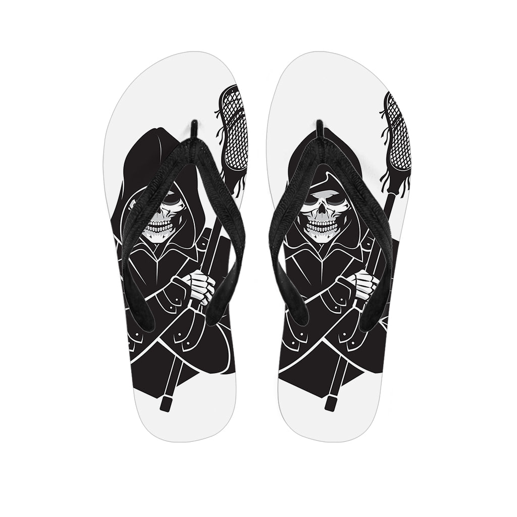 Lacrosse Skull Print Flip Flops