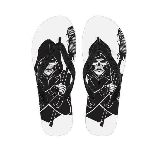 Lacrosse Skull Print Flip Flops