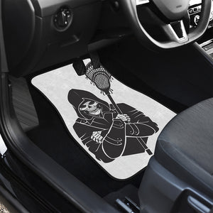 Lacrosse Skull Print Front and Back Car Floor Mats