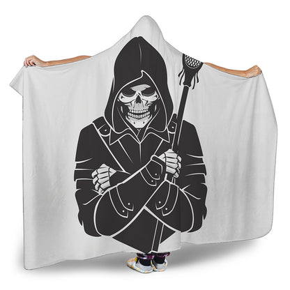 Lacrosse Skull Print Hooded Blanket