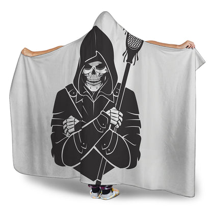 Lacrosse Skull Print Hooded Blanket