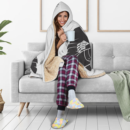 Lacrosse Skull Print Hooded Blanket