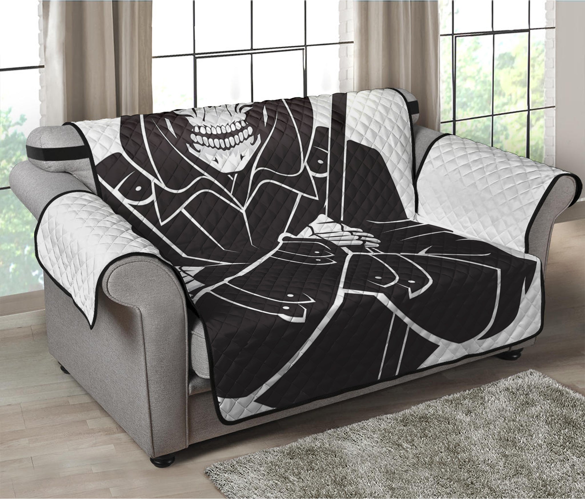 Lacrosse Skull Print Loveseat Protector