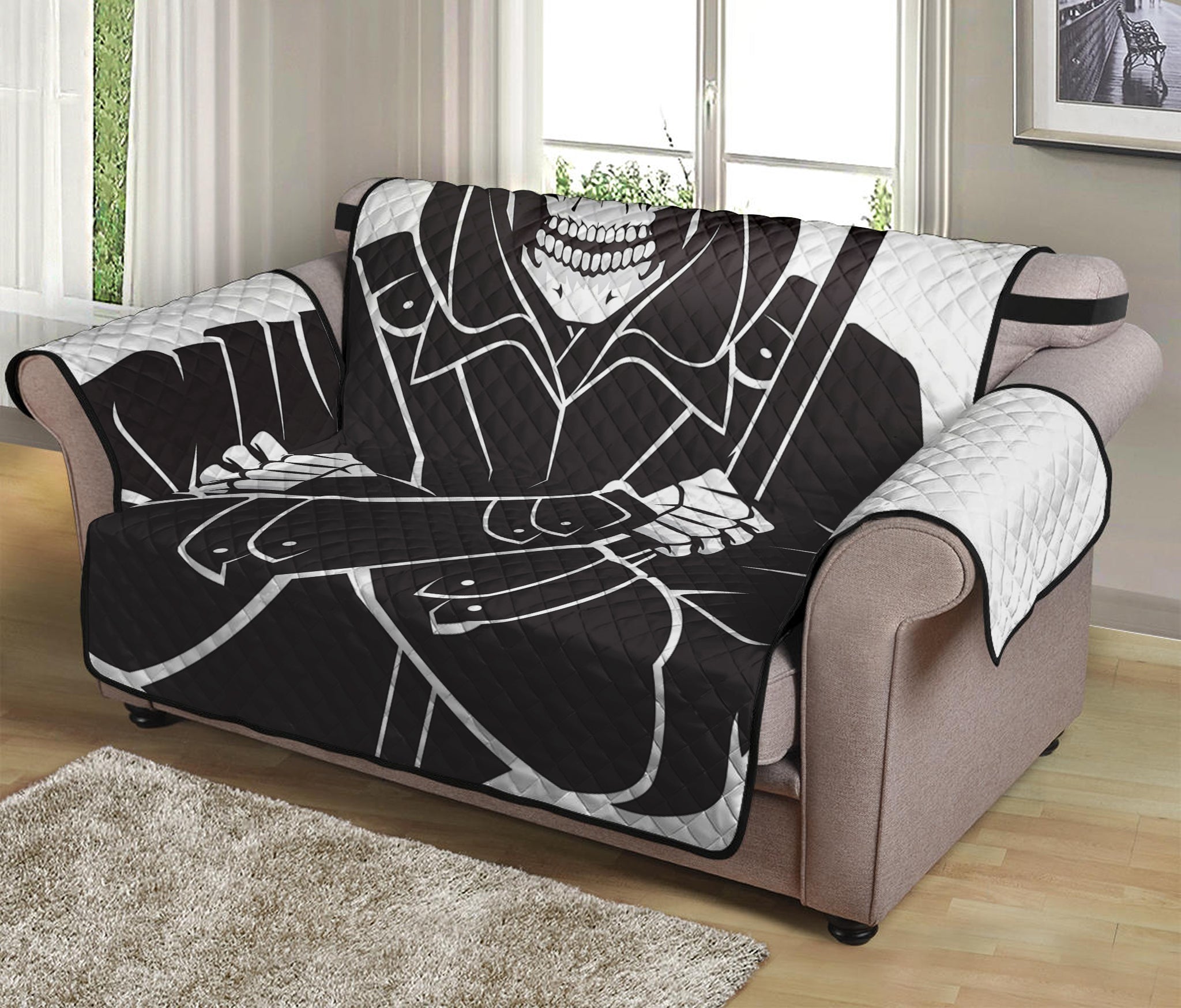 Lacrosse Skull Print Loveseat Protector