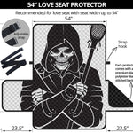 Lacrosse Skull Print Loveseat Protector