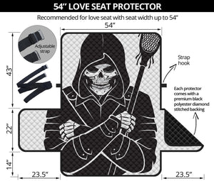 Lacrosse Skull Print Loveseat Protector