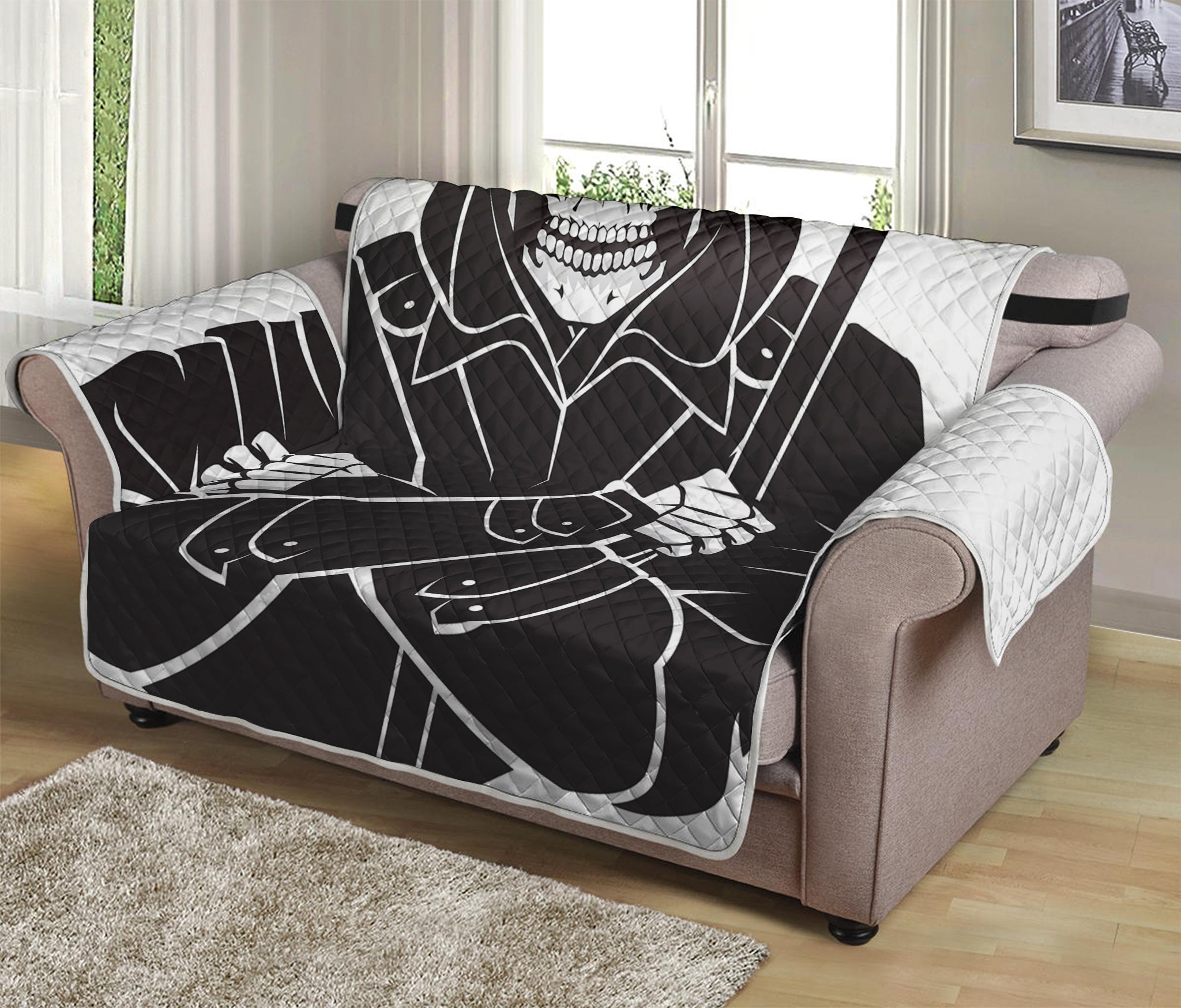 Lacrosse Skull Print Loveseat Protector