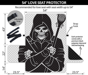 Lacrosse Skull Print Loveseat Protector