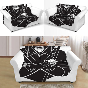 Lacrosse Skull Print Loveseat Slipcover