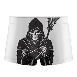 Lacrosse Skull Print Men's Boxer Briefs