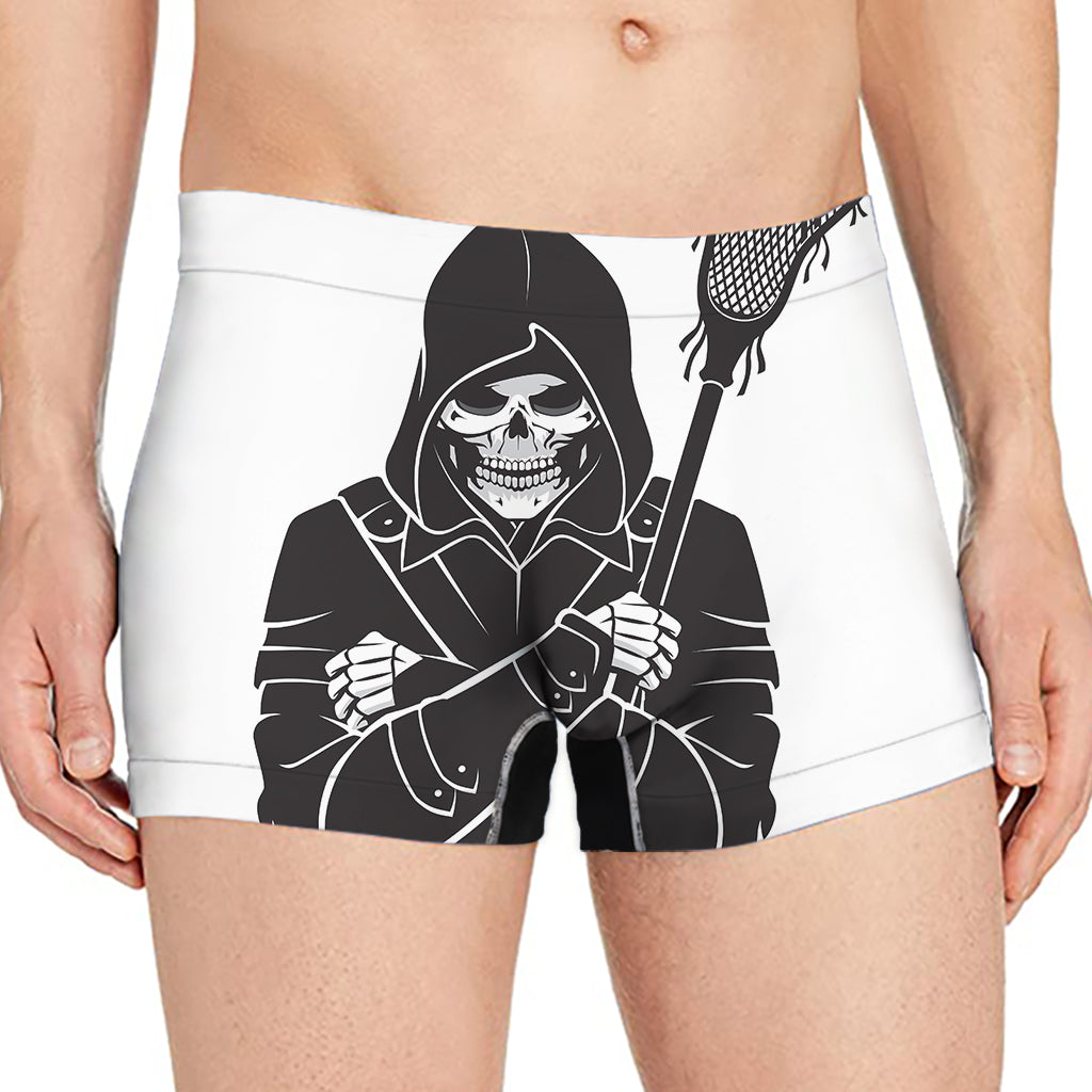 Lacrosse Skull Print Men's Boxer Briefs