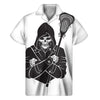 Lacrosse Skull Print Men's Short Sleeve Shirt