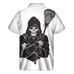 Lacrosse Skull Print Men's Short Sleeve Shirt