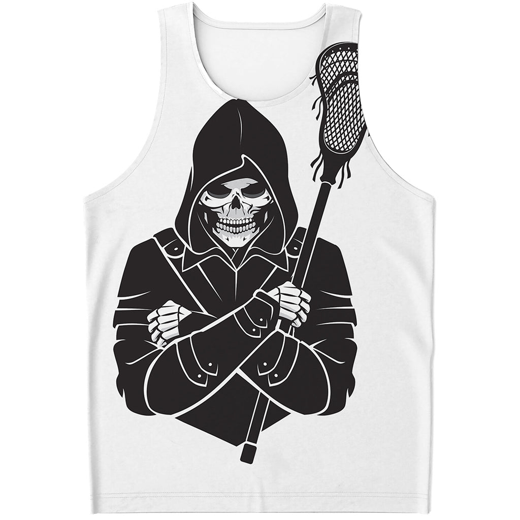 Lacrosse Skull Print Men's Tank Top