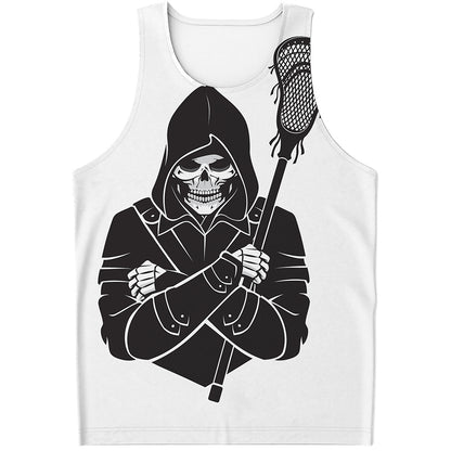 Lacrosse Skull Print Men's Tank Top