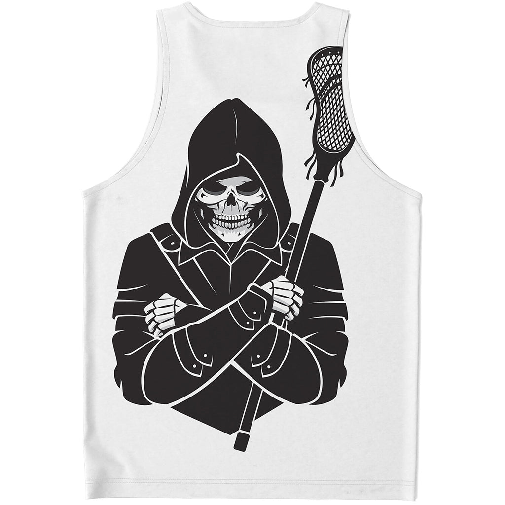 Lacrosse Skull Print Men's Tank Top