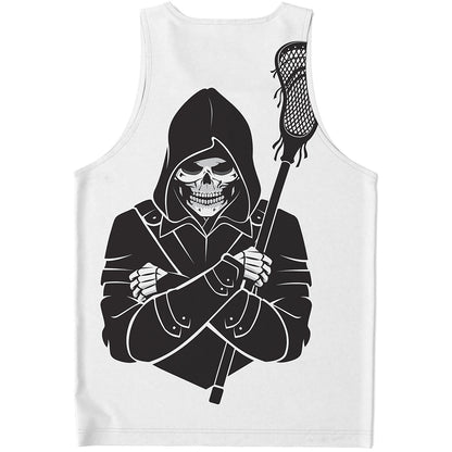 Lacrosse Skull Print Men's Tank Top
