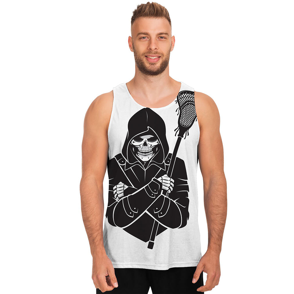 Lacrosse Skull Print Men's Tank Top