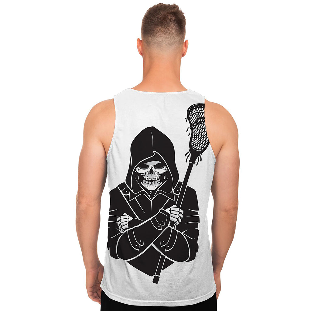 Lacrosse Skull Print Men's Tank Top
