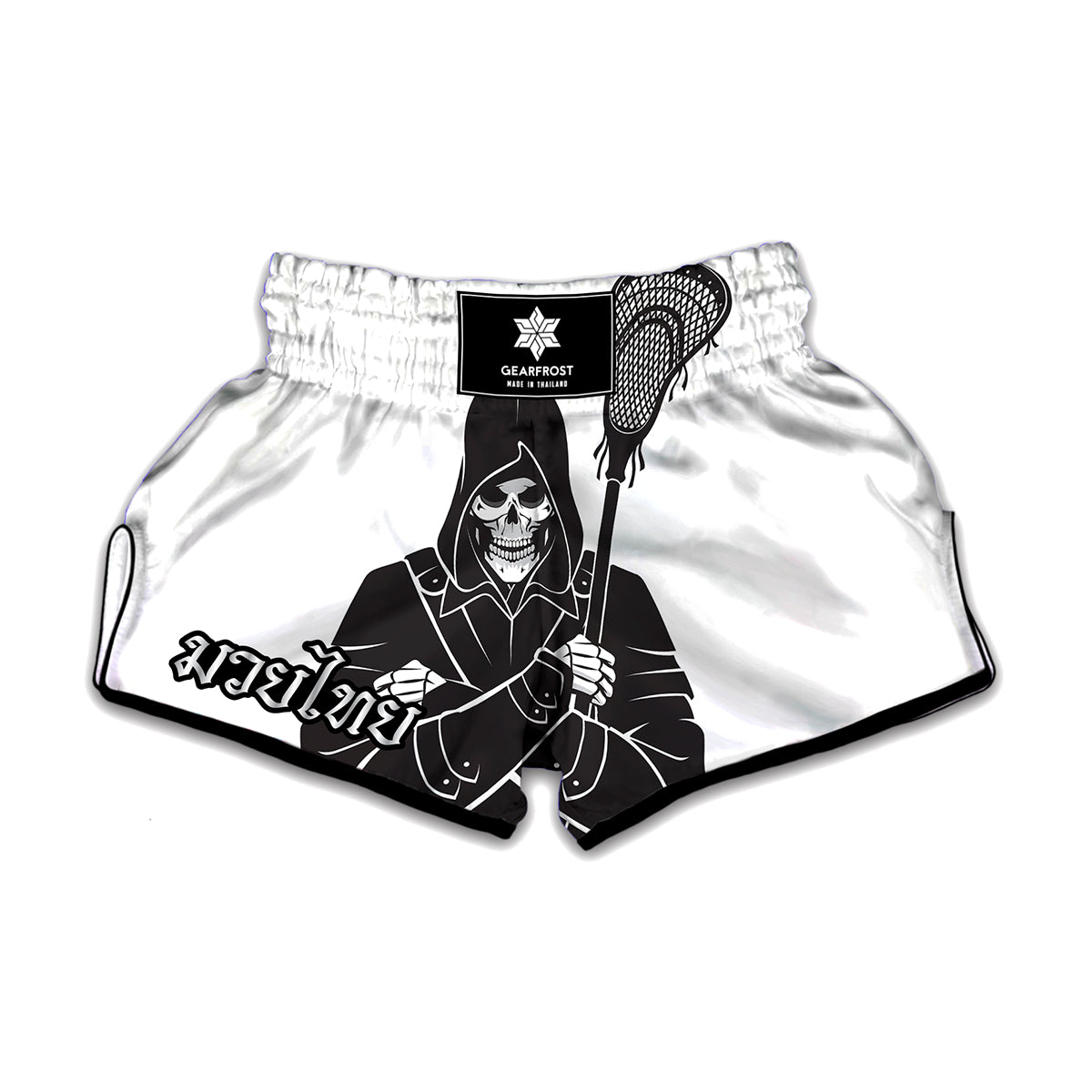 Lacrosse Skull Print Muay Thai Boxing Shorts