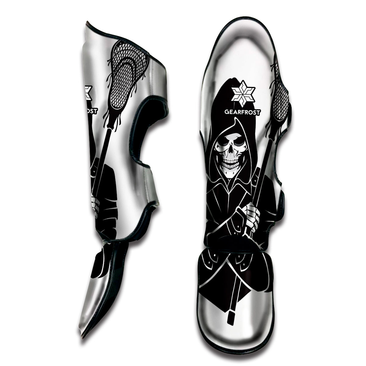 Lacrosse Skull Print Muay Thai Shin Guard