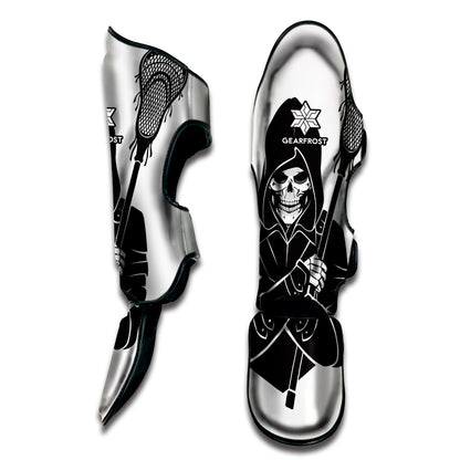 Lacrosse Skull Print Muay Thai Shin Guard