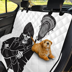 Lacrosse Skull Print Pet Car Back Seat Cover