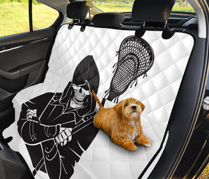 Lacrosse Skull Print Pet Car Back Seat Cover