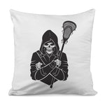 Lacrosse Skull Print Pillow Cover