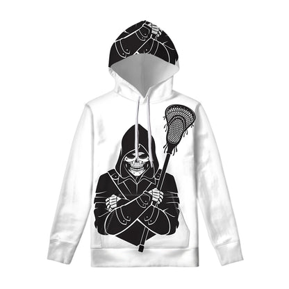 Lacrosse Skull Print Pullover Hoodie