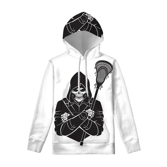 Lacrosse Skull Print Pullover Hoodie
