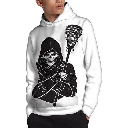 Lacrosse Skull Print Pullover Hoodie