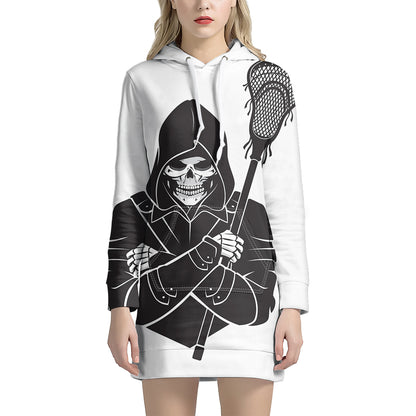 Lacrosse Skull Print Pullover Hoodie Dress