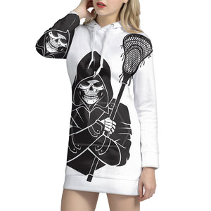 Lacrosse Skull Print Pullover Hoodie Dress