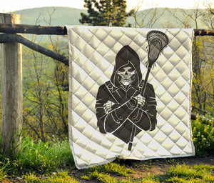 Lacrosse Skull Print Quilt