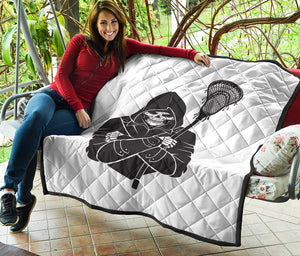 Lacrosse Skull Print Quilt