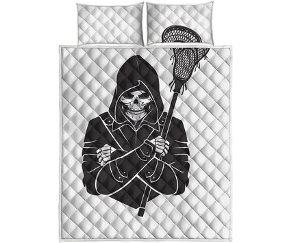 Lacrosse Skull Print Quilt Bed Set