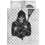 Lacrosse Skull Print Quilt Bed Set