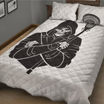 Lacrosse Skull Print Quilt Bed Set