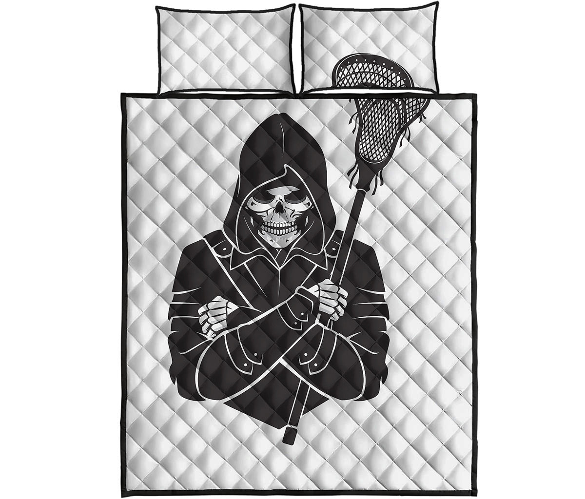 Lacrosse Skull Print Quilt Bed Set