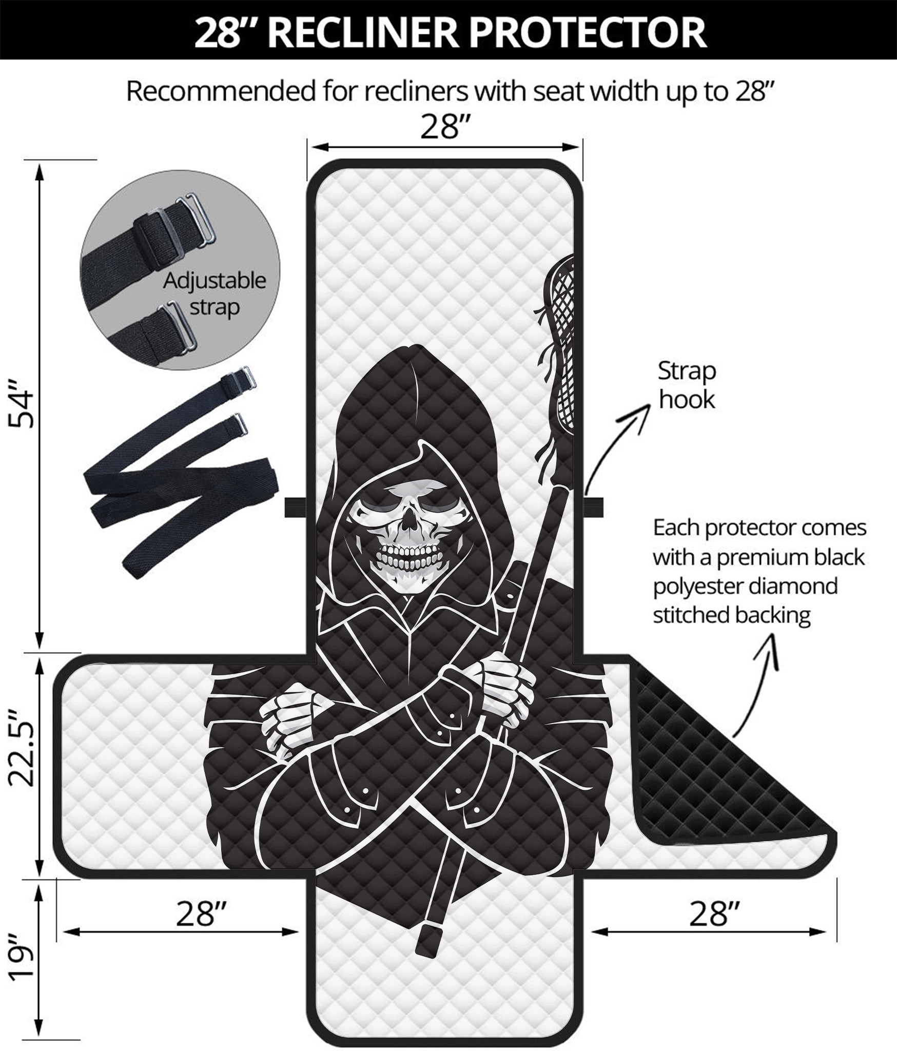 Lacrosse Skull Print Recliner Protector