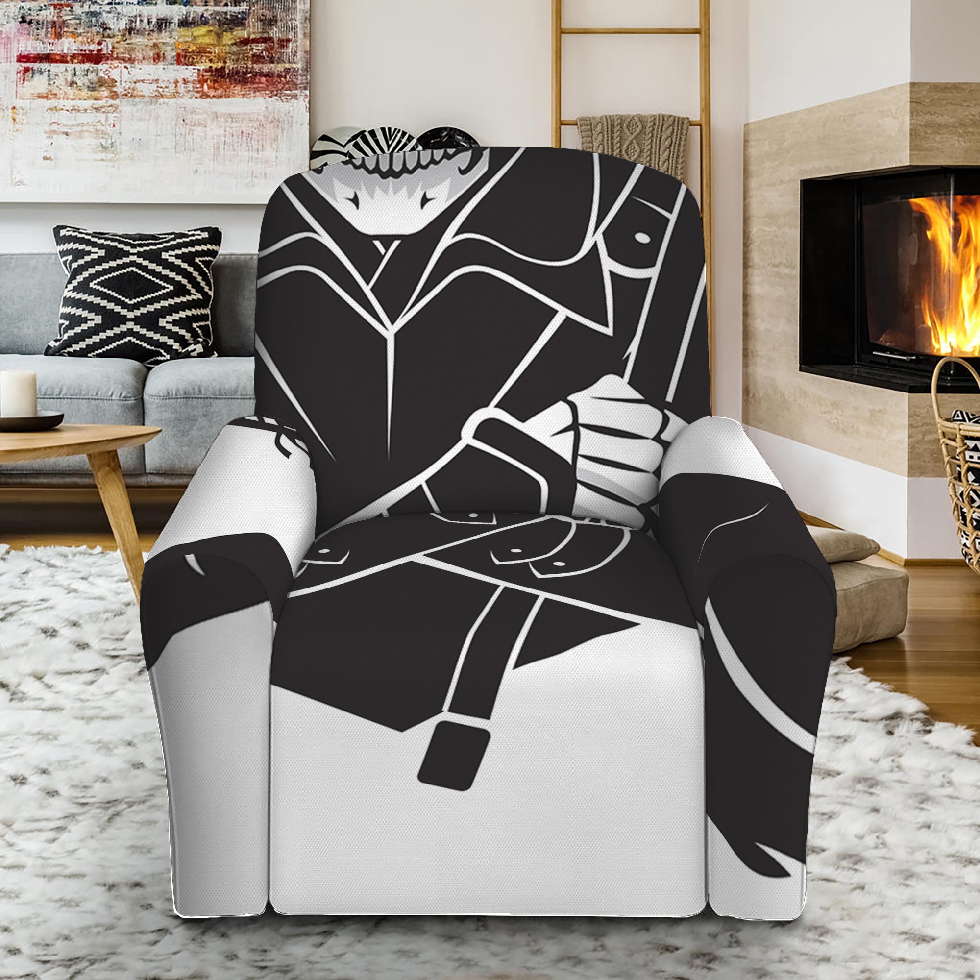 Lacrosse Skull Print Recliner Slipcover