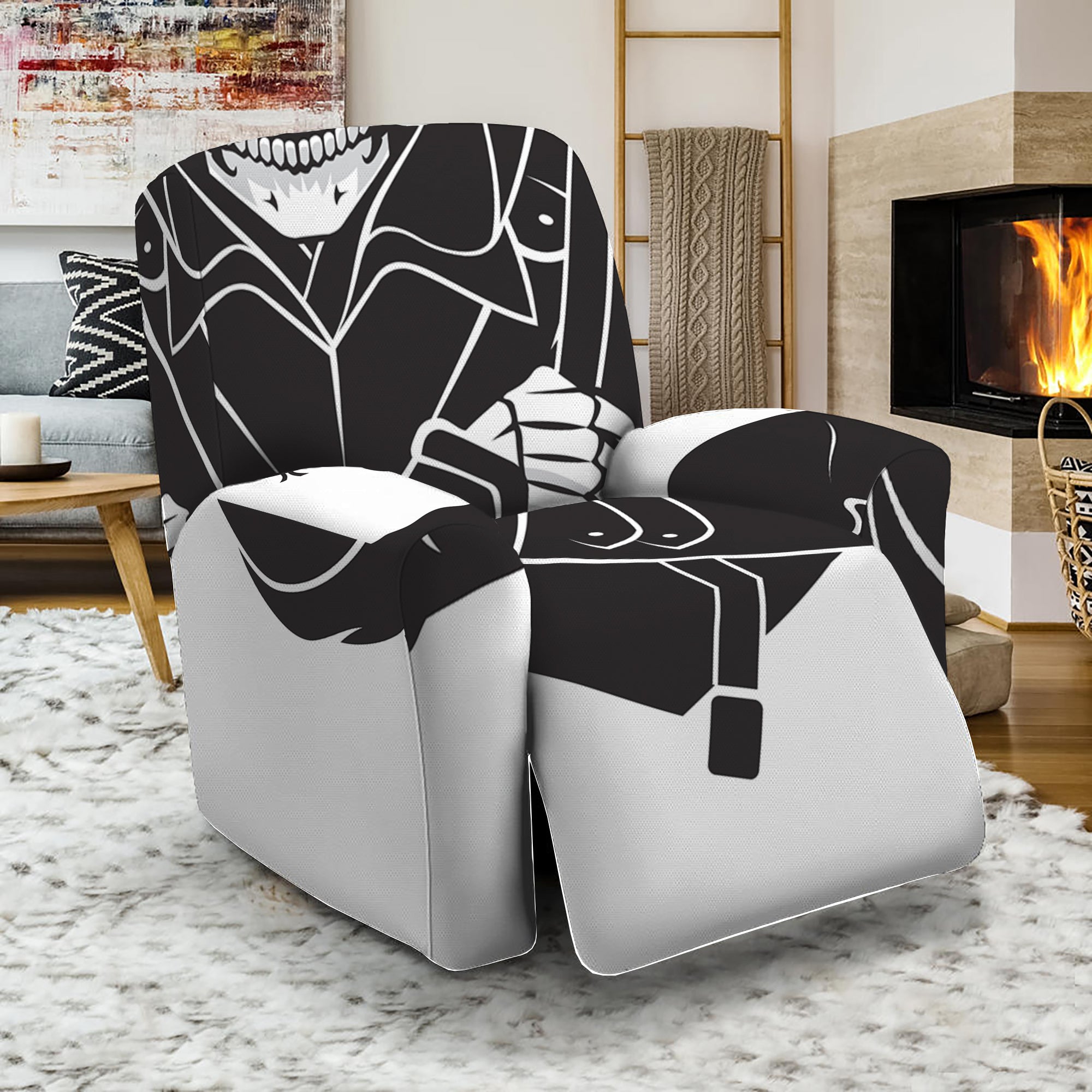 Lacrosse Skull Print Recliner Slipcover