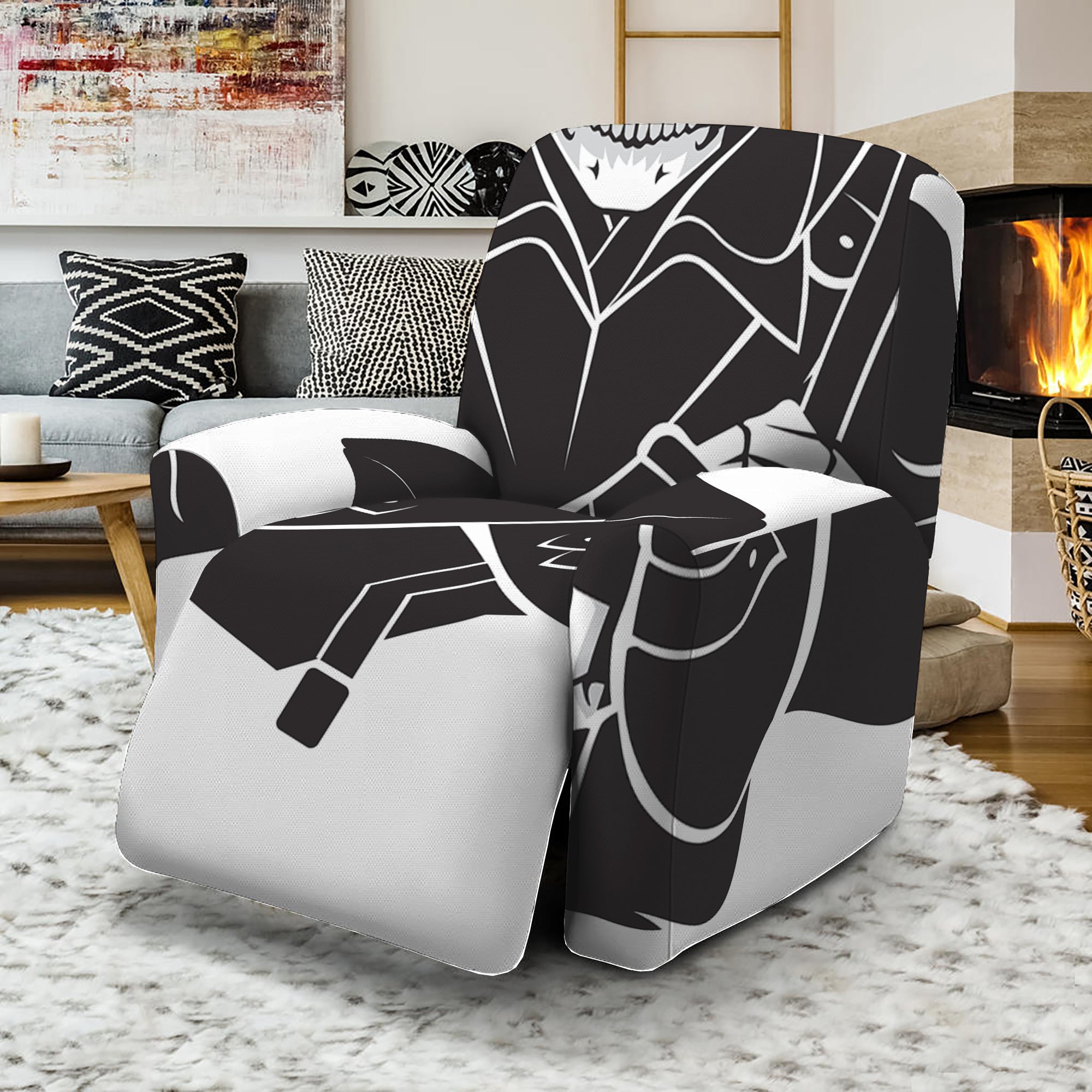 Lacrosse Skull Print Recliner Slipcover