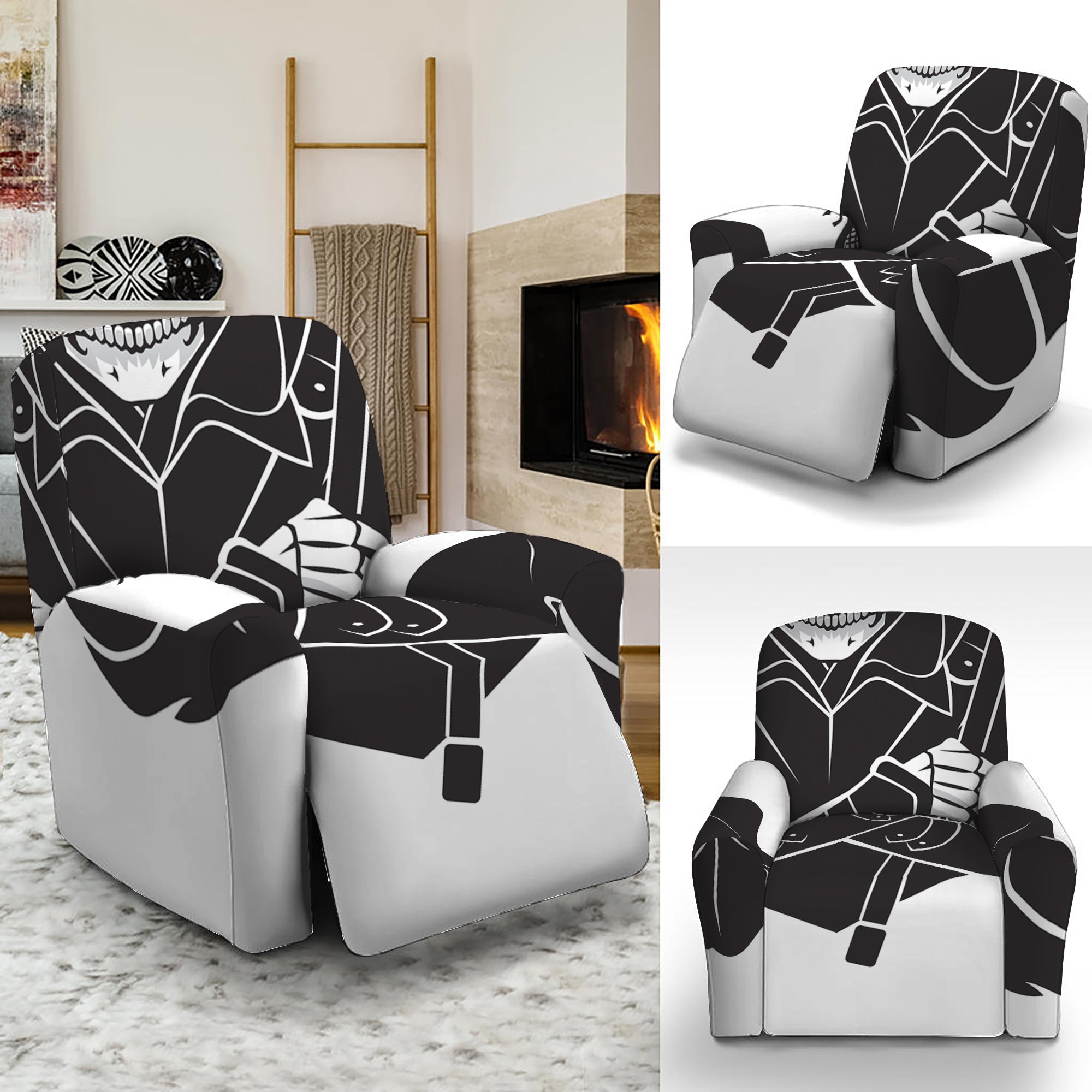 Lacrosse Skull Print Recliner Slipcover