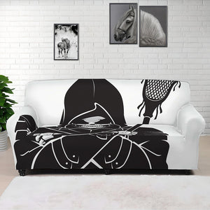 Lacrosse Skull Print Sofa Cover