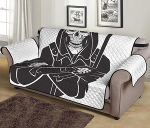 Lacrosse Skull Print Sofa Protector