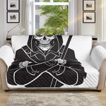 Lacrosse Skull Print Sofa Protector