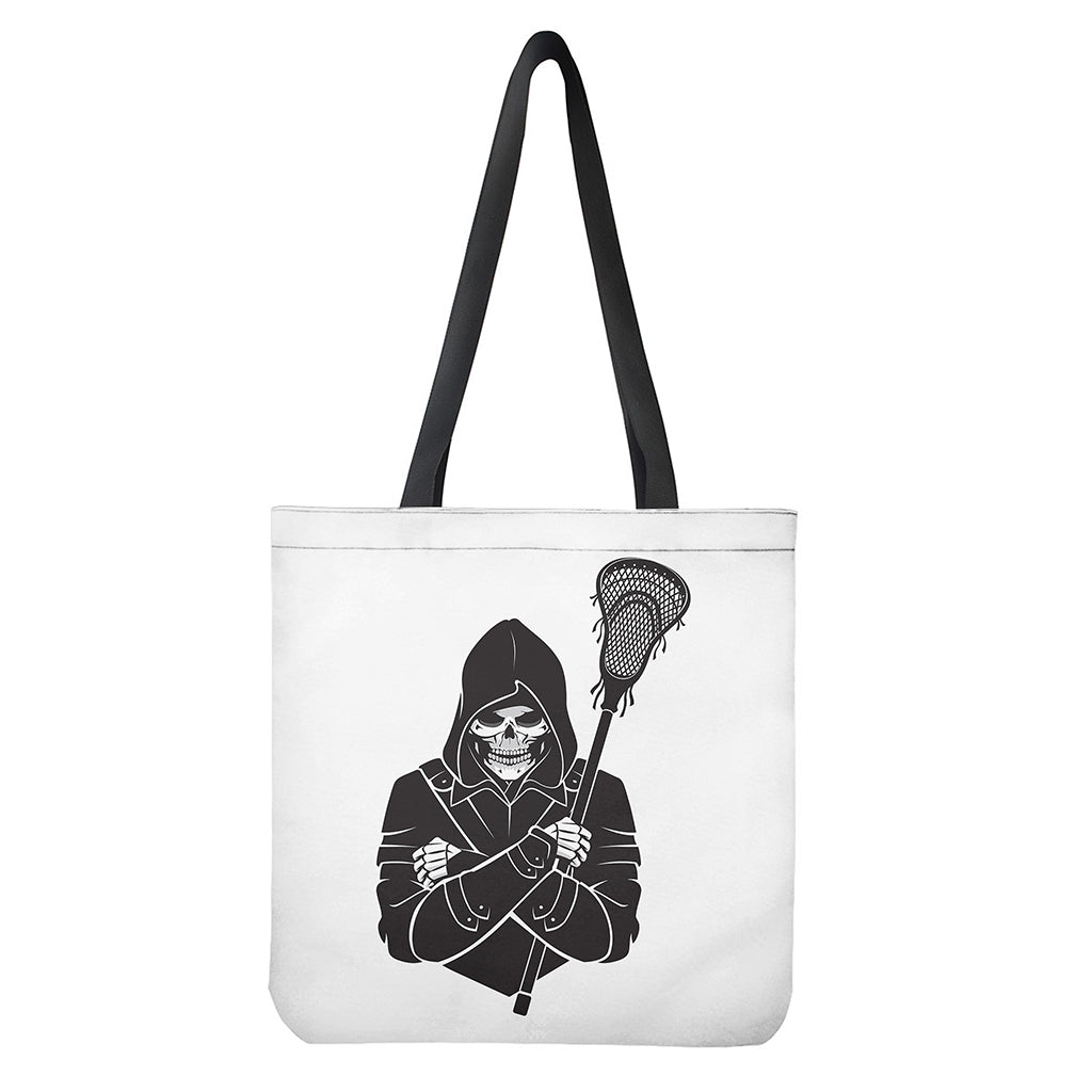 Lacrosse Skull Print Tote Bag